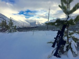 The Mod X on a snowy hunting trip
